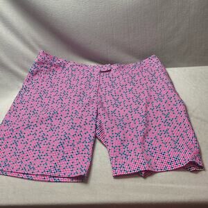 Lady Hagen Pink and Blue Patterned Shorts Size 16